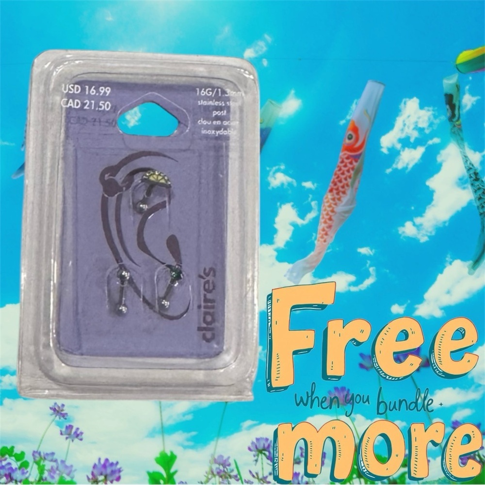 Free 🆕Claire's Single Ear Piercings Set